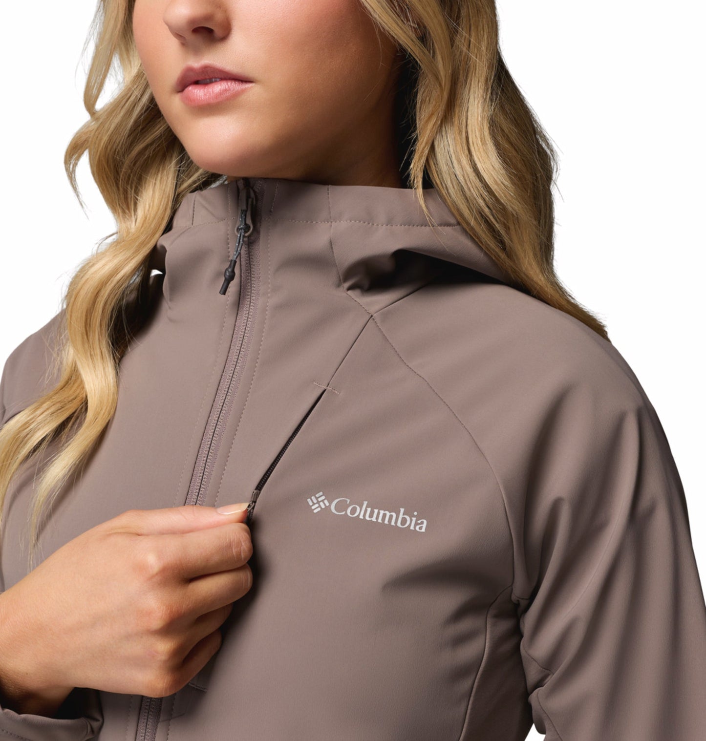 women brown omni shield trailborne soft shell jacket