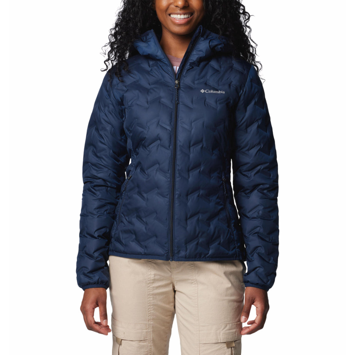 Columbia Women’s Navy Blue Omni-Heat Reflective Delta Ridge II Hooded Down Jacket