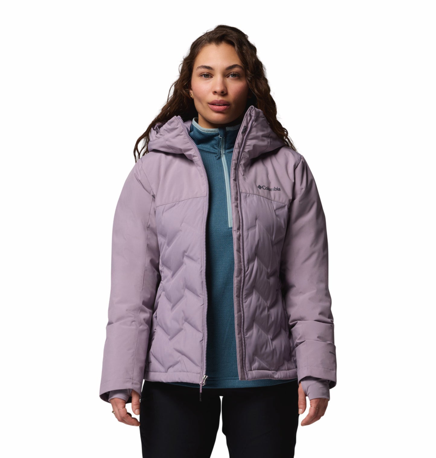 Columbia Women Purple Omni-Heat Inifnity Grand Trek III Hooded Down Jacket