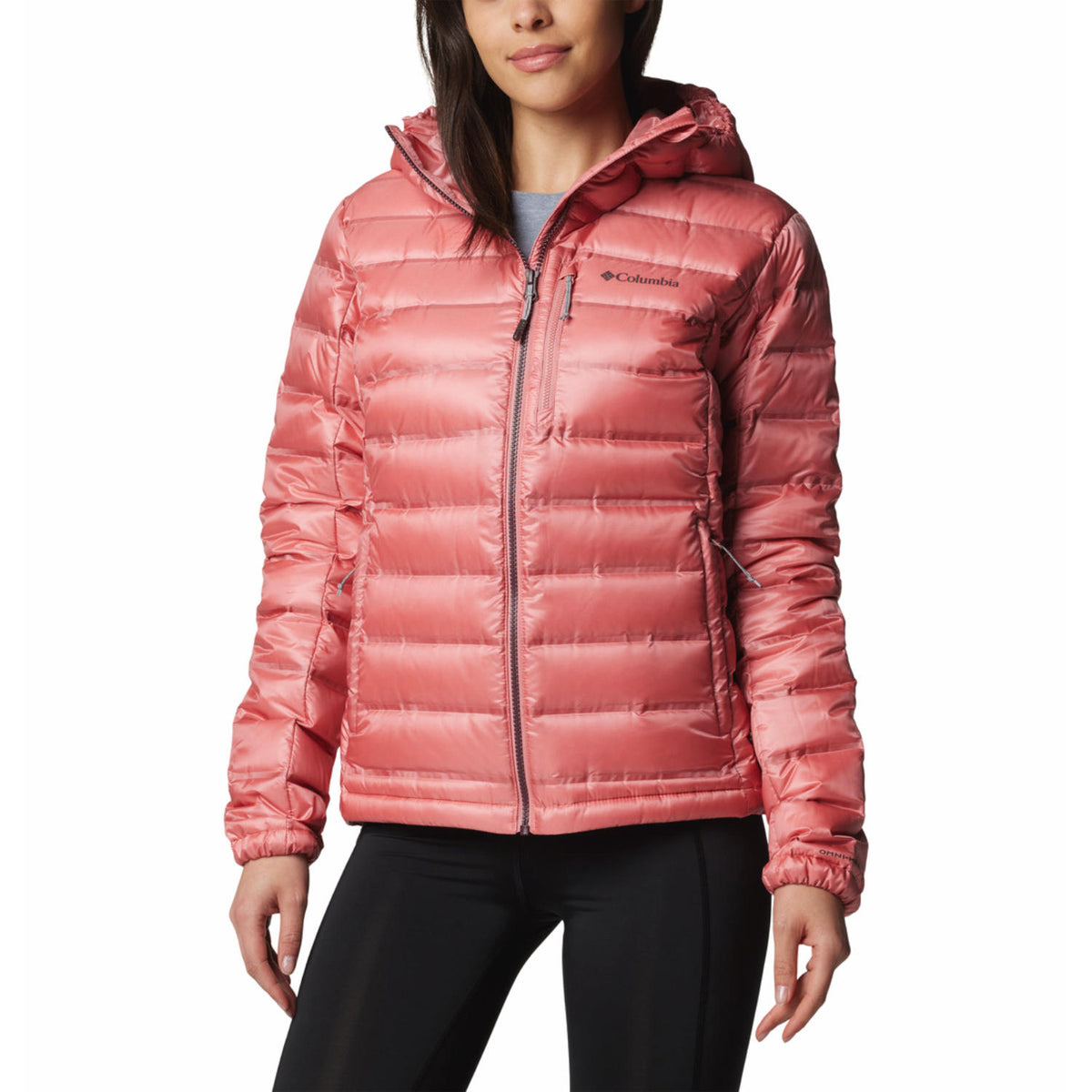 Columbia Women Pink Omni-Heat Inifnity Pebble Peak II Hooded Down Jacket