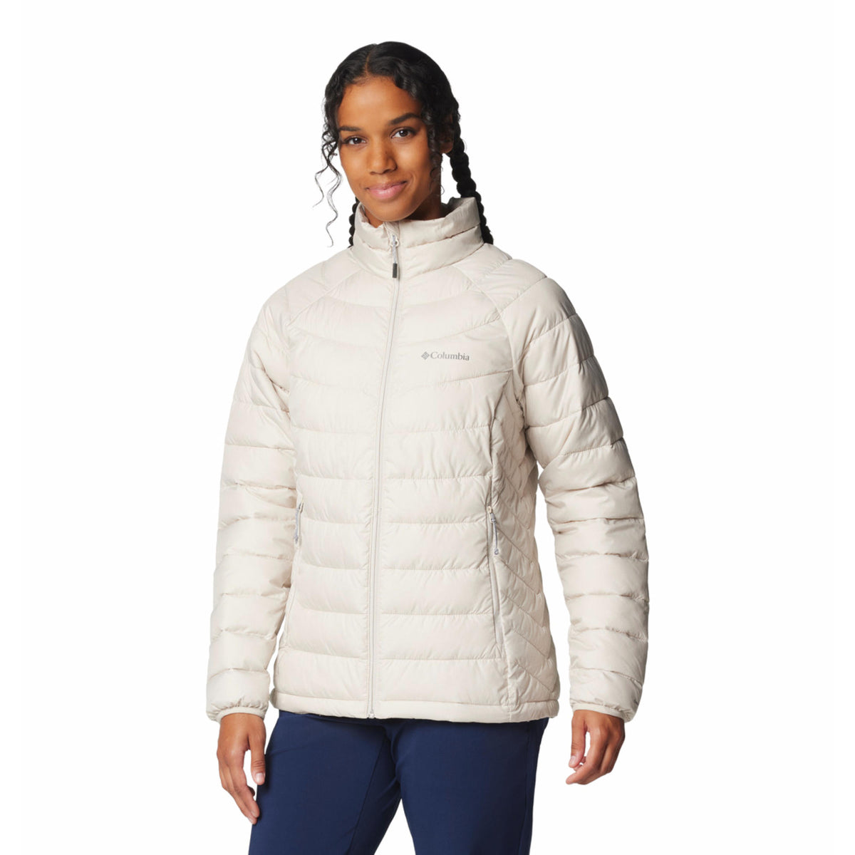 Columbia Women Beige Omni-Heat Reflective Powder Lite II Down Jacket