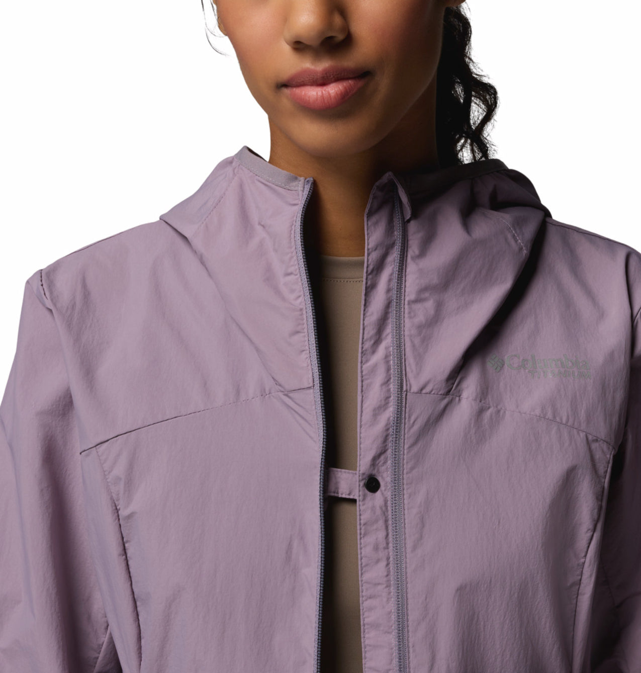 Columbia Women Purple Omni-Shade Loop Trail III Windbreaker Jacket