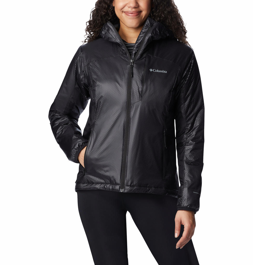 A Women Wearing Columbia Women Black Arch Rock II Hooded Jacket