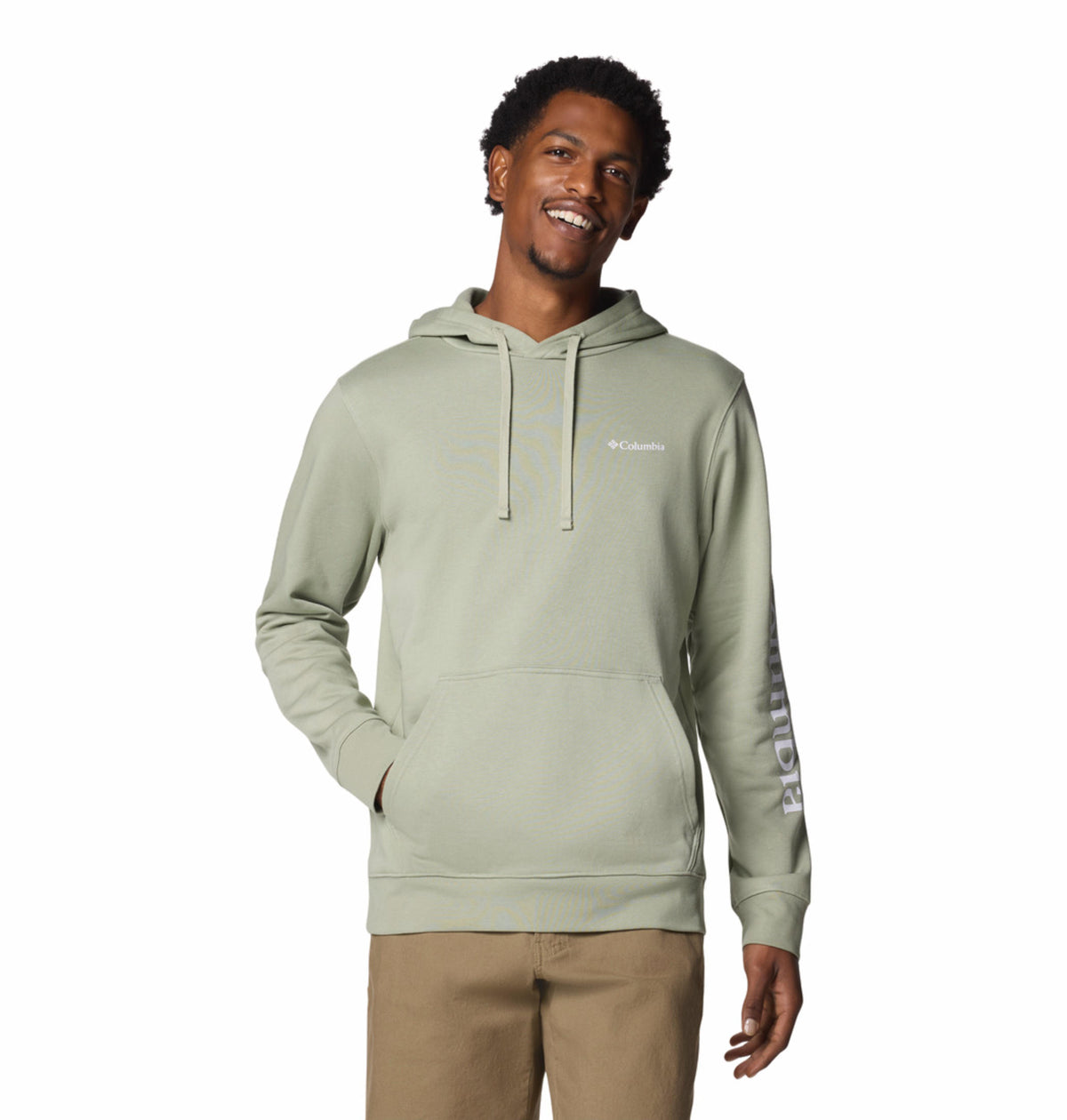 A Men Wearing Columbia Men Green Beaumount Hoodie