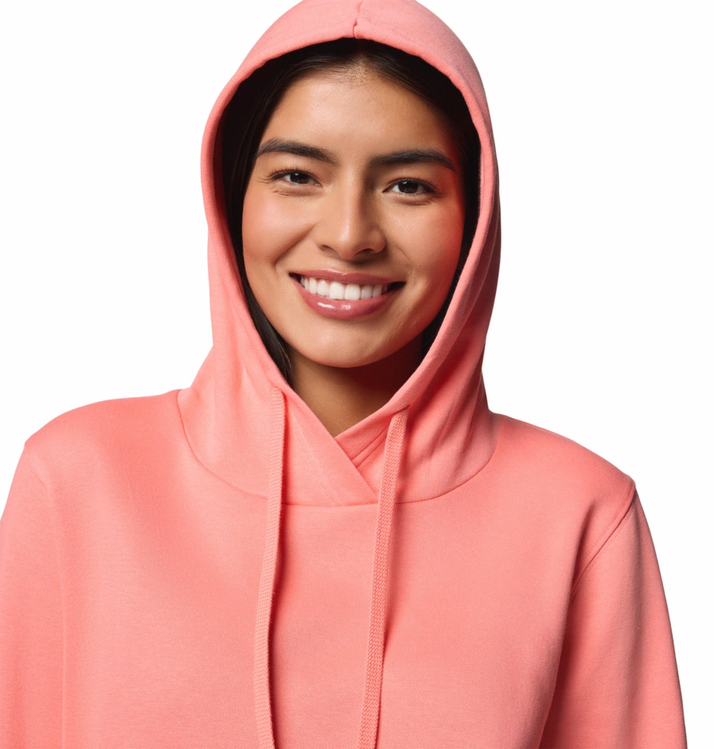 A Women Wearing Columbia Women Pink Beaumount Graphic Hoodie