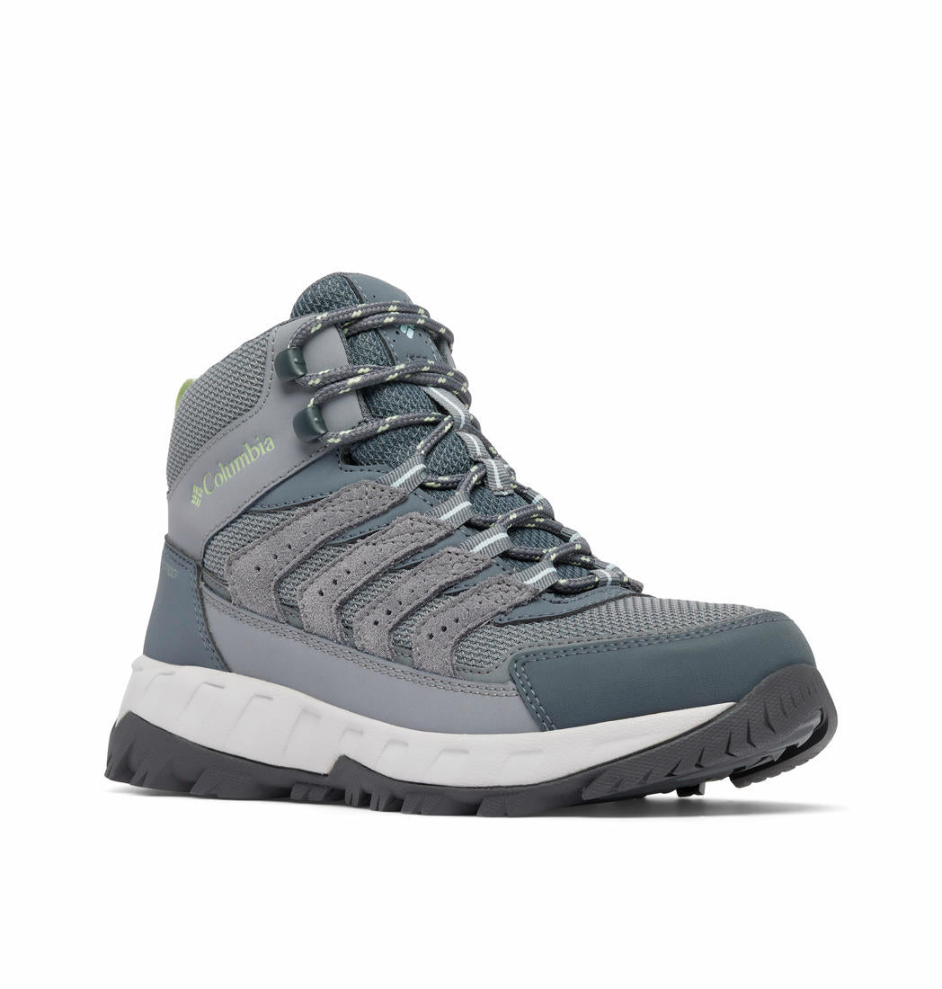 A Women Wearing Columbia Women Grey STRATA TRAIL MID WP