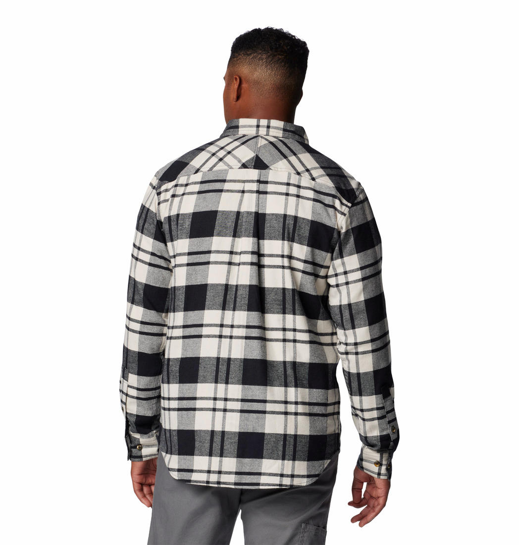 Columbia Mens Black Flare Gun Stretch Flannel Long Sleeve Shirt