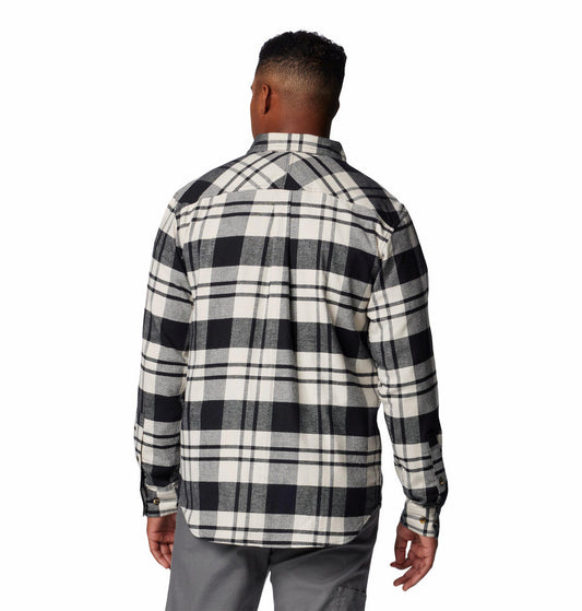Columbia Mens Black Flare Gun Stretch Flannel Long Sleeve Shirt