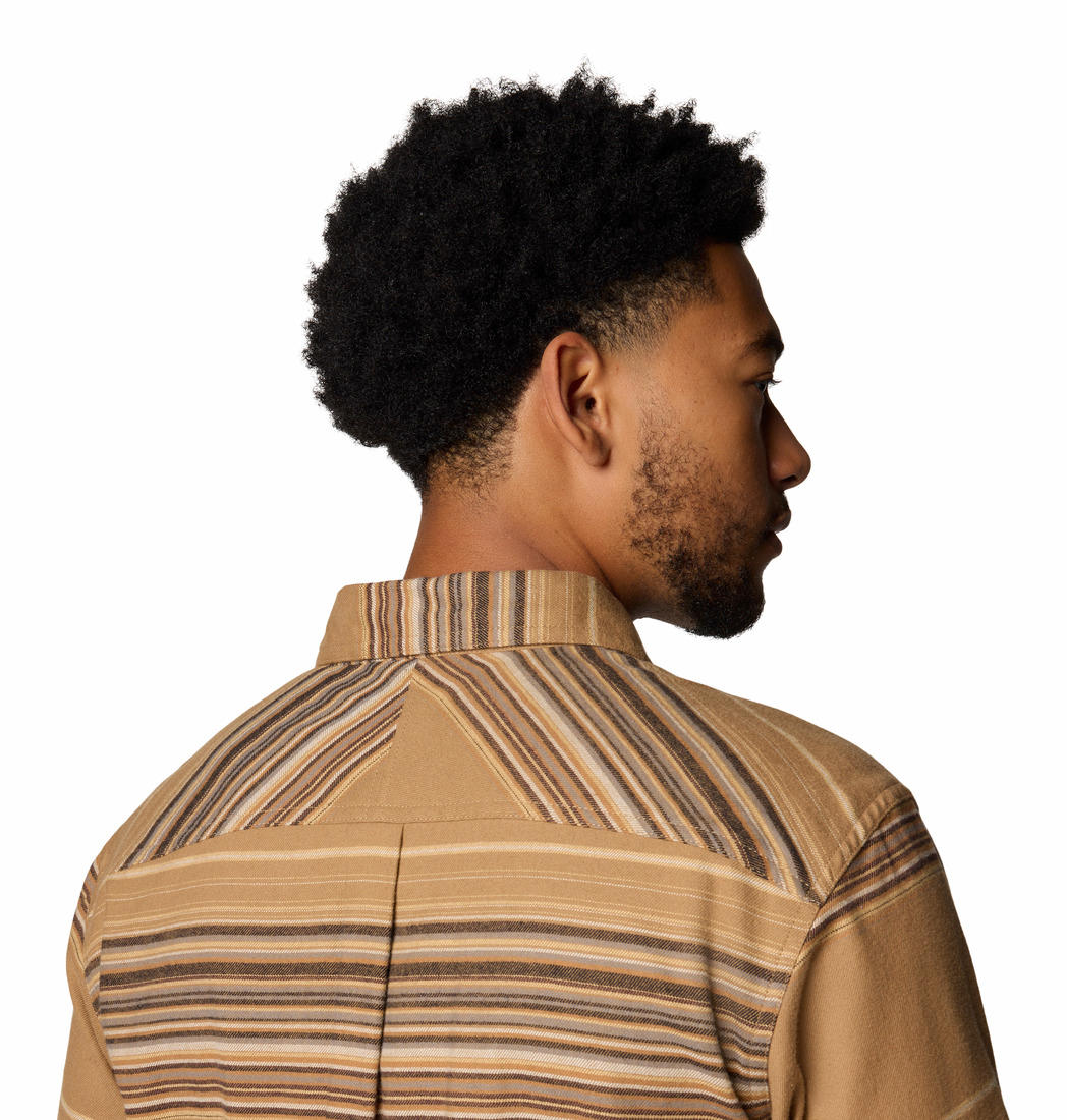 Columbia Mens Brown Flare Gun Stretch Flannel Long Sleeve Shirt