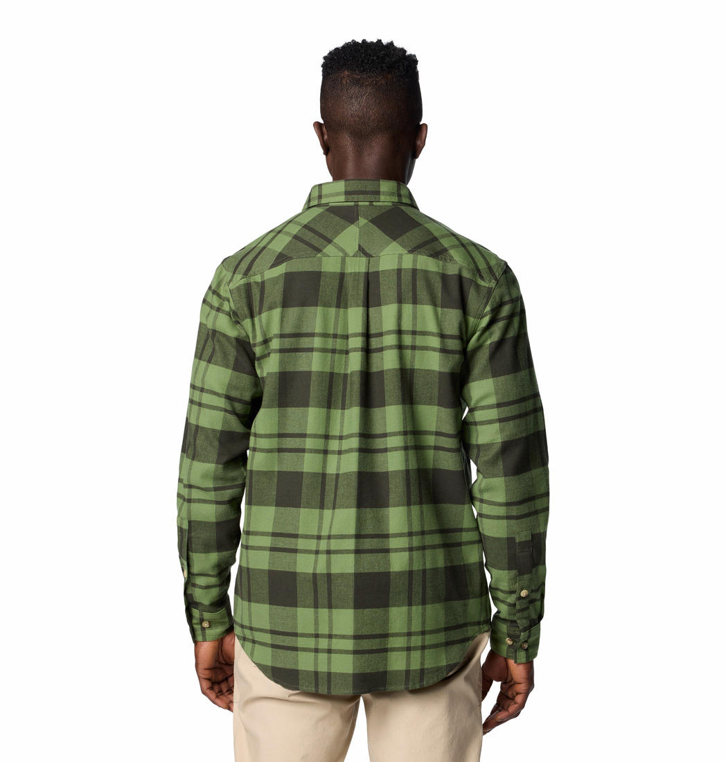 Columbia Mens Green Flare Gun Stretch Flannel Long Sleeve Shirt