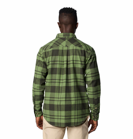 Columbia Mens Green Flare Gun Stretch Flannel Long Sleeve Shirt
