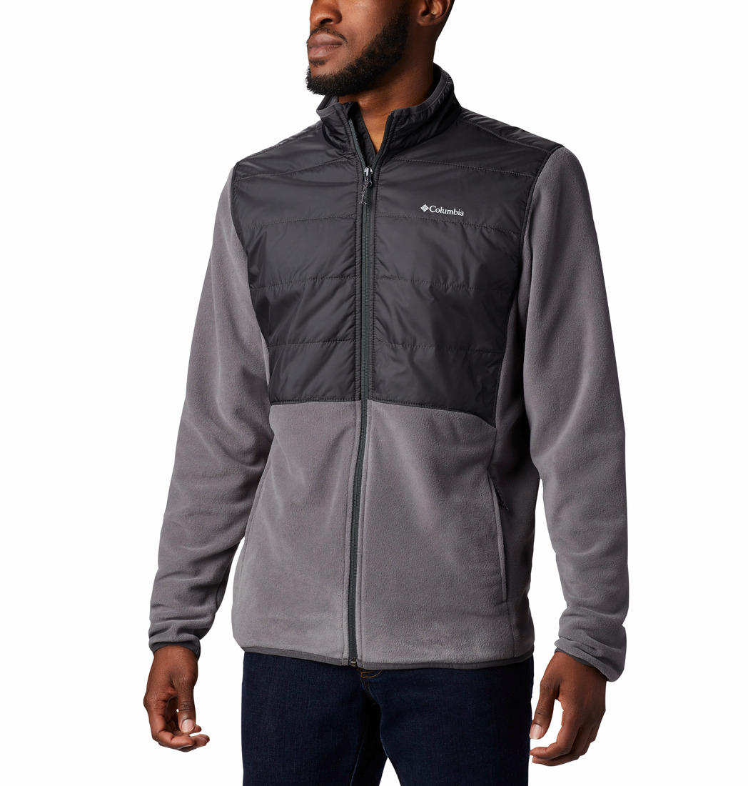 Columbia Men Grey Basin Butte Full Zip Fleece Jacket
