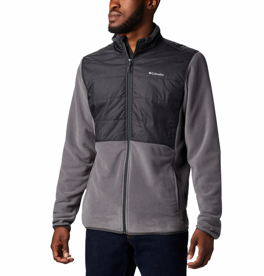Columbia Men Grey Basin Butte Full Zip Fleece Jacket