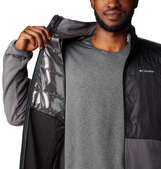 Columbia Men Grey Basin Butte Full Zip Fleece Jacket