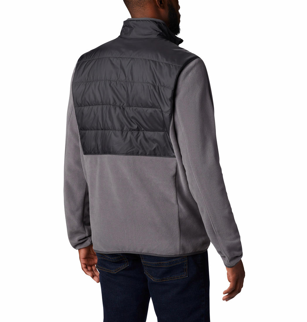 Columbia Men Grey Basin Butte Full Zip Fleece Jacket