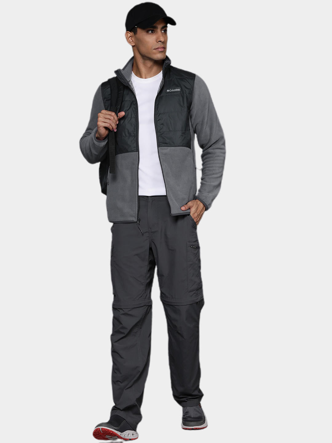 Columbia Men Grey Basin Butte Full Zip Fleece Jacket