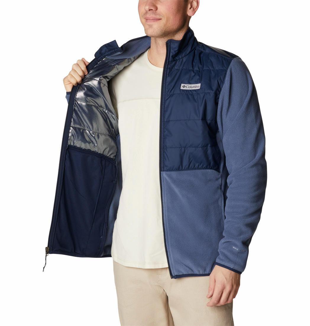 Columbia Men Navy Blue Basin Butte Full Zip Fleece Jacket
