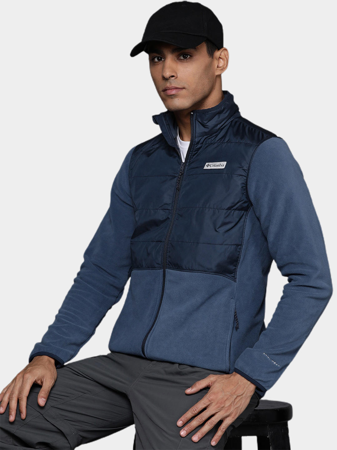 Columbia Men Navy Blue Basin Butte Full Zip Fleece Jacket