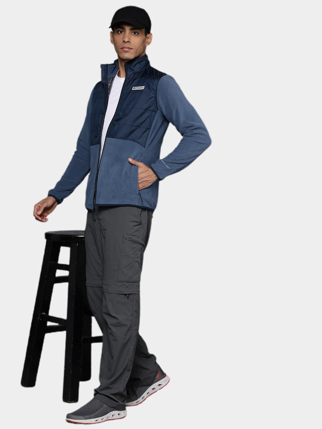 Columbia Men Navy Blue Basin Butte Full Zip Fleece Jacket