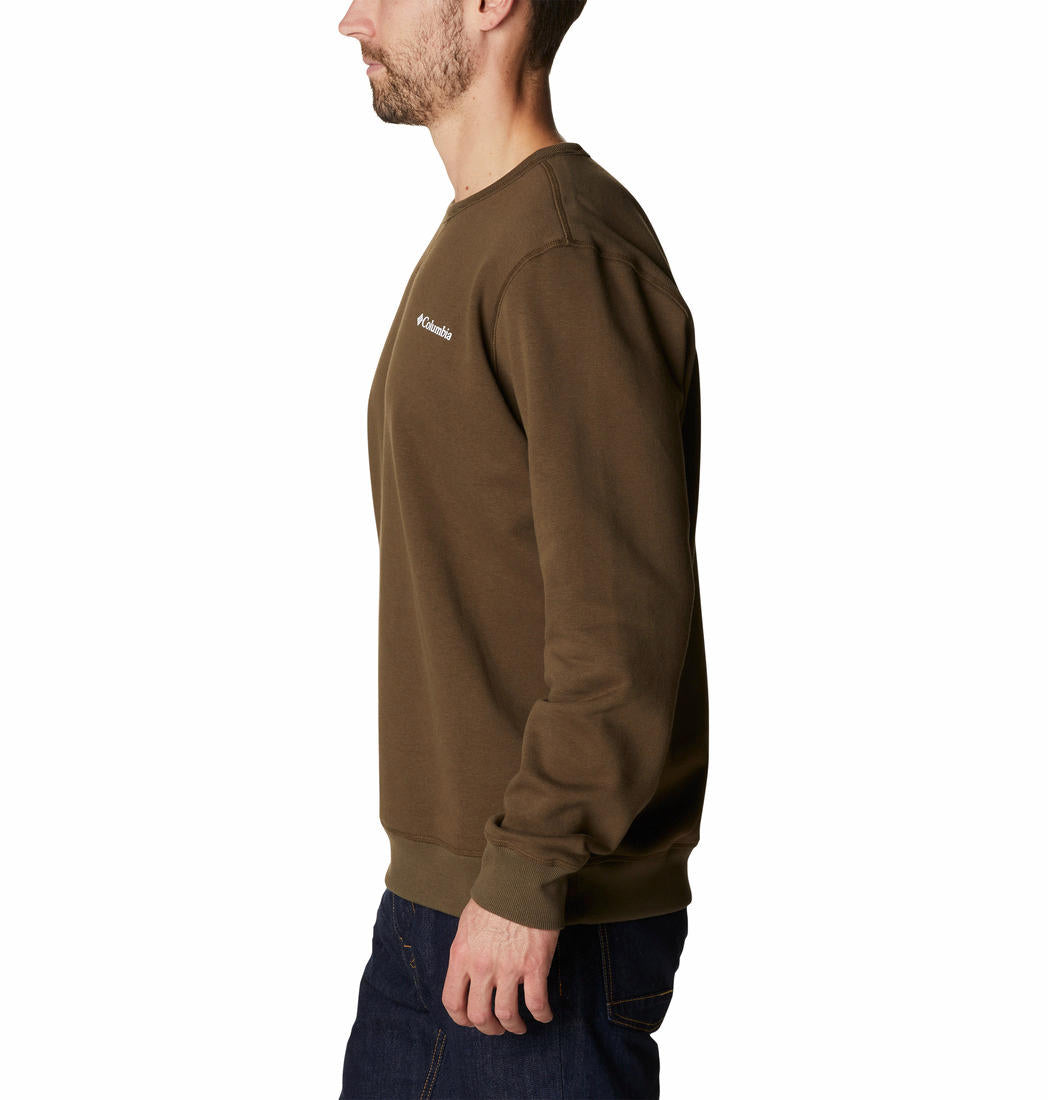 Columbia Men Olive M Columbia Logo Fleece Crew (Sun Protection)