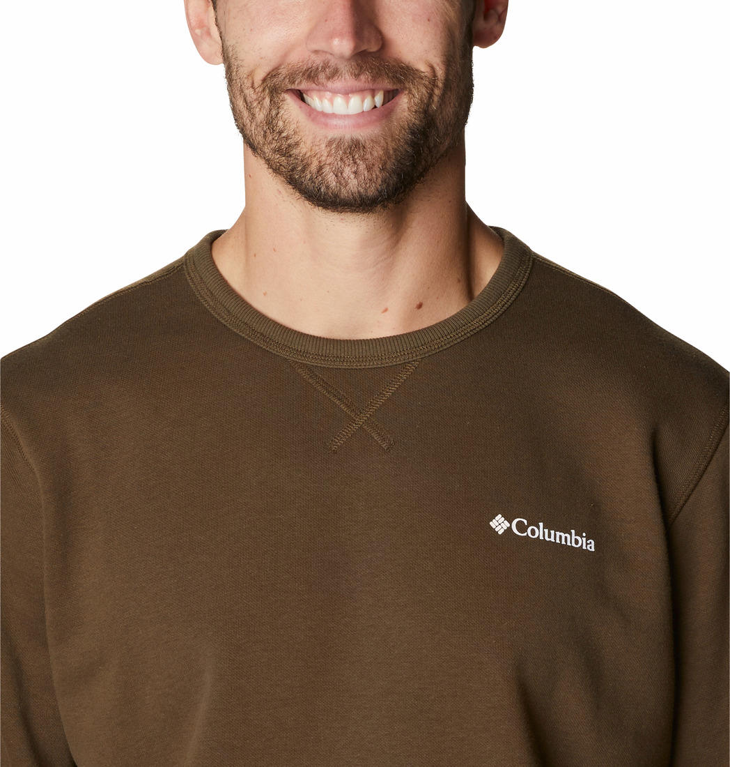 Columbia Men Olive M Columbia Logo Fleece Crew (Sun Protection)