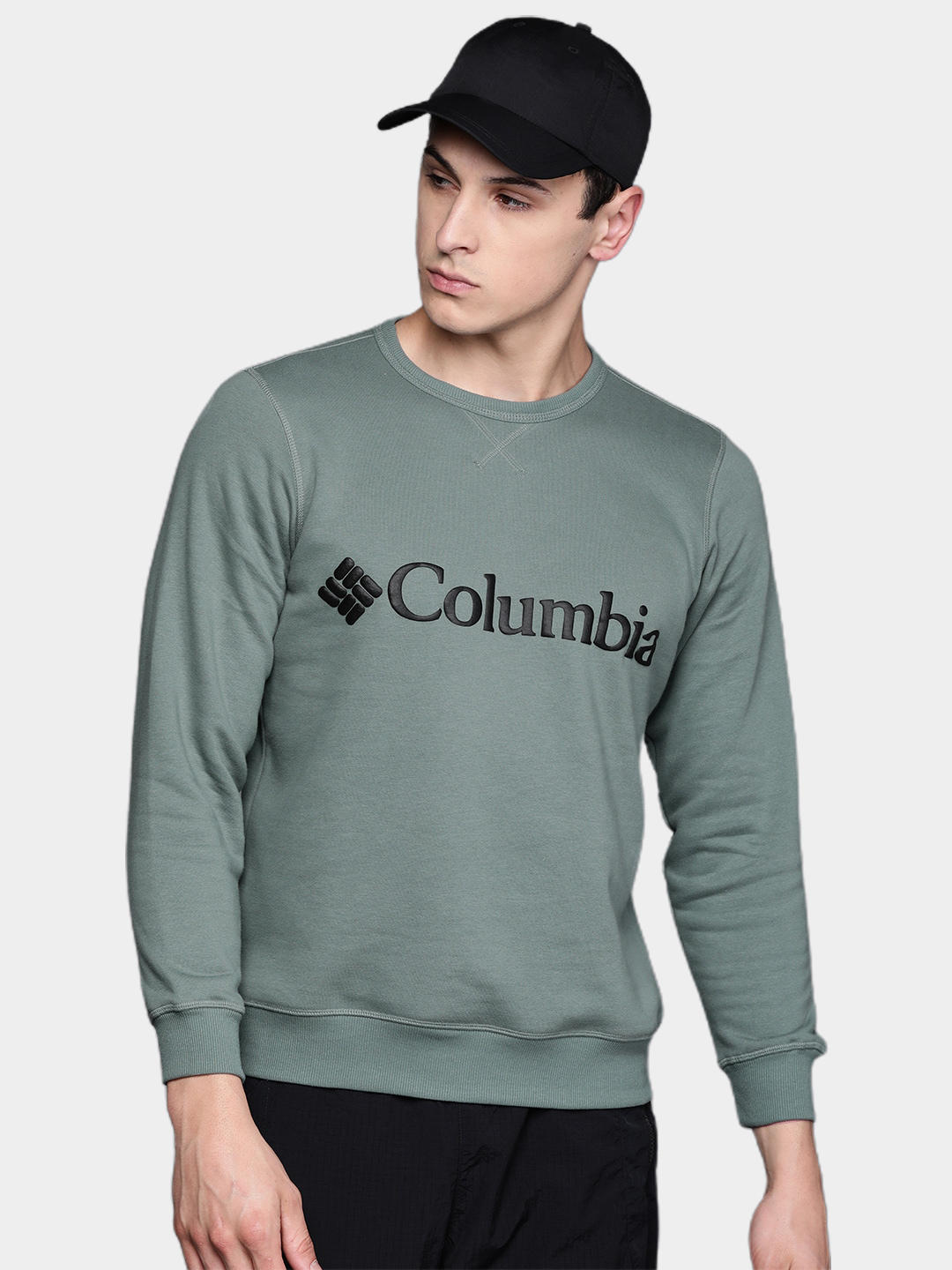 Columbia Men Green M Columbia Logo Fleece Crew Fleece Jacket
