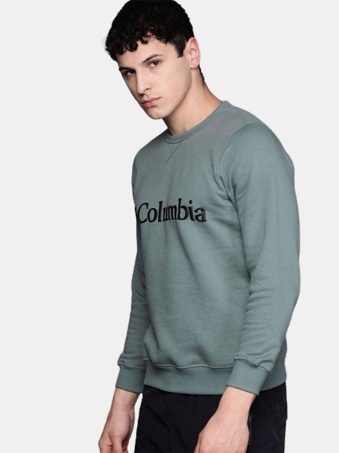 Columbia Men Green M Columbia Logo Fleece Crew Fleece Jacket