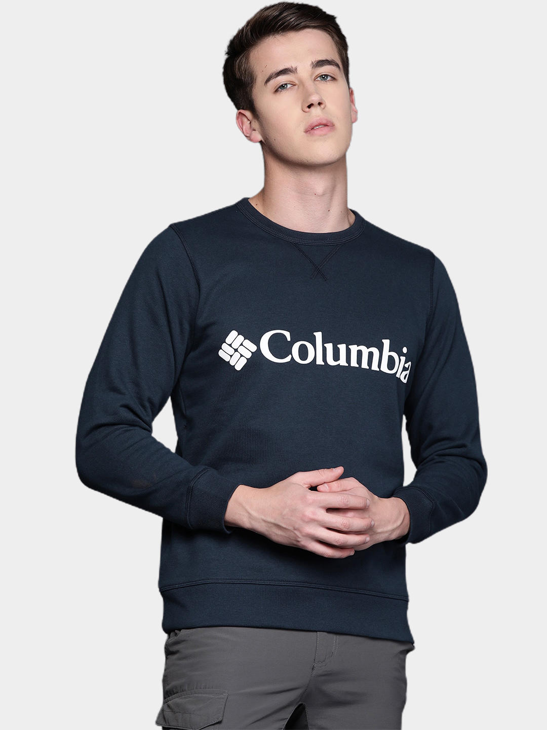 Columbia Men Blue M Columbia Logo Fleece Crew (Sun Protection)