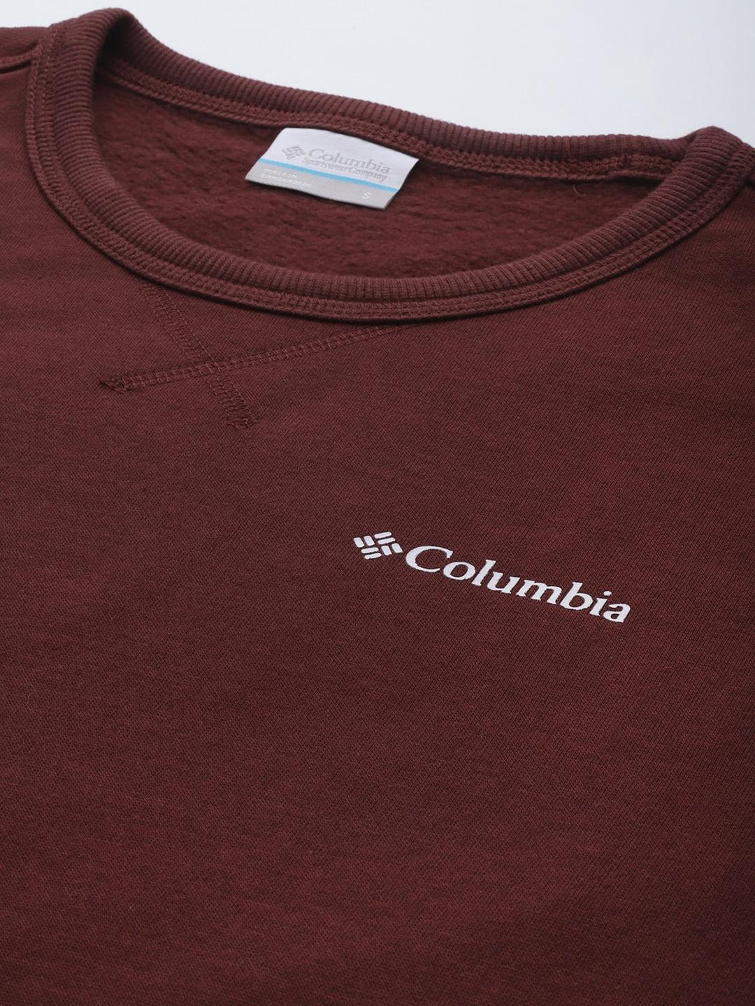Columbia Men Maroon M Columbia Logo Fleece Crew Fleece Jacket