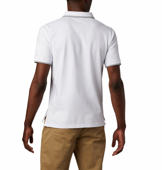 Columbia Mens White Omni-Wick Cove Dome Butte Solid Pique Polo Tshirt