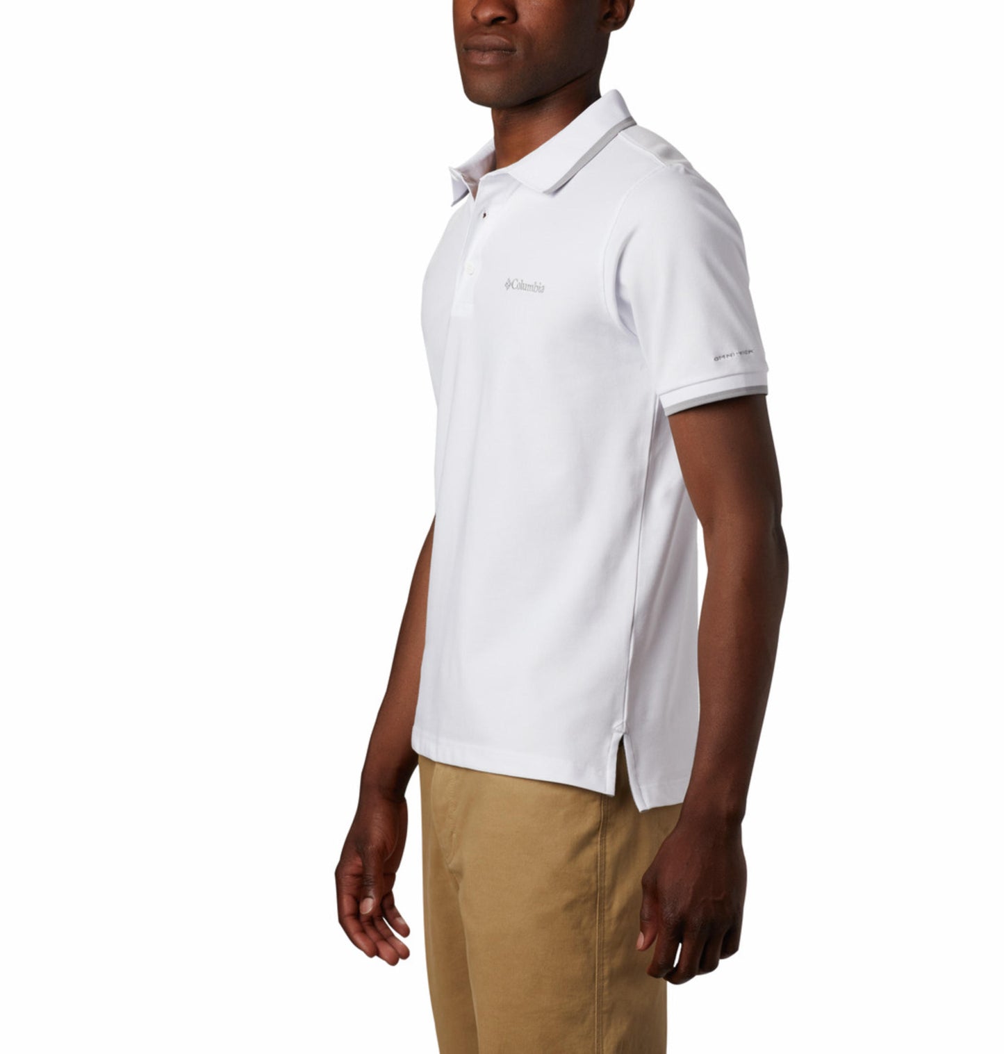 Columbia Mens White Omni-Wick Cove Dome Butte Solid Pique Polo Tshirt