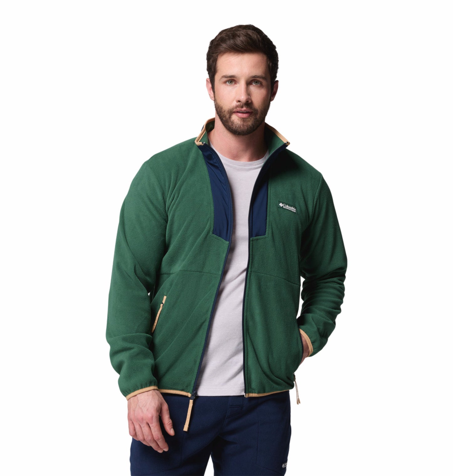 Columbia Men Green Sequoia Grove Fleece Jacket