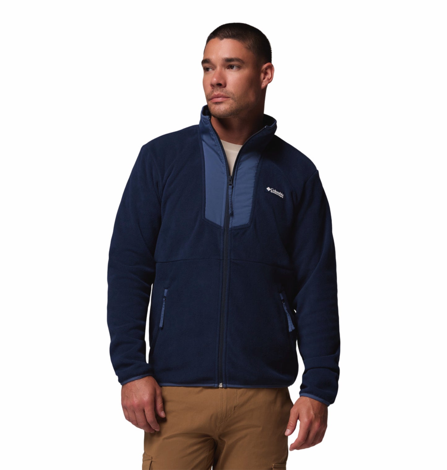 Columbia Men Navy Blue Sequoia Grove Fleece Jacket