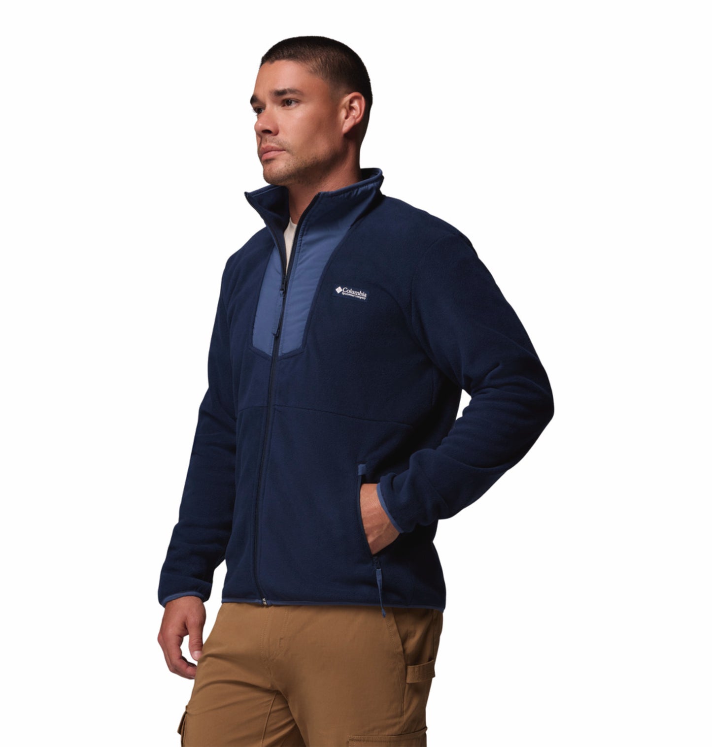 Columbia Men Navy Blue Sequoia Grove Fleece Jacket