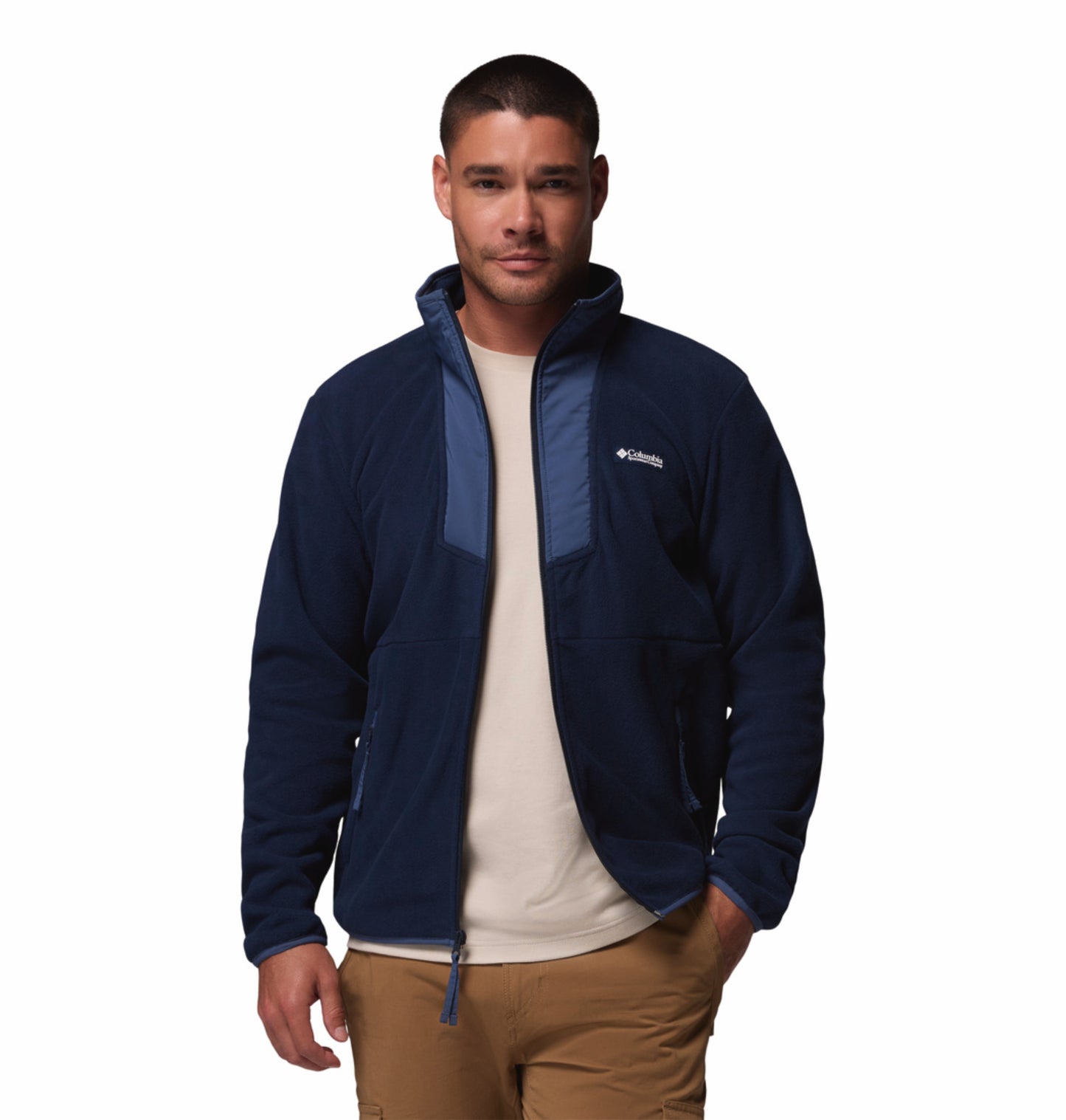 Columbia Men Navy Blue Sequoia Grove Fleece Jacket