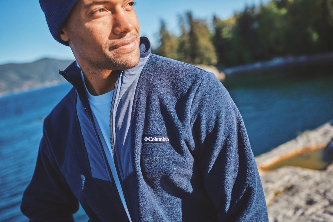 Columbia Mens Blue Sequoia Grove Full Zip Fleece Jacket