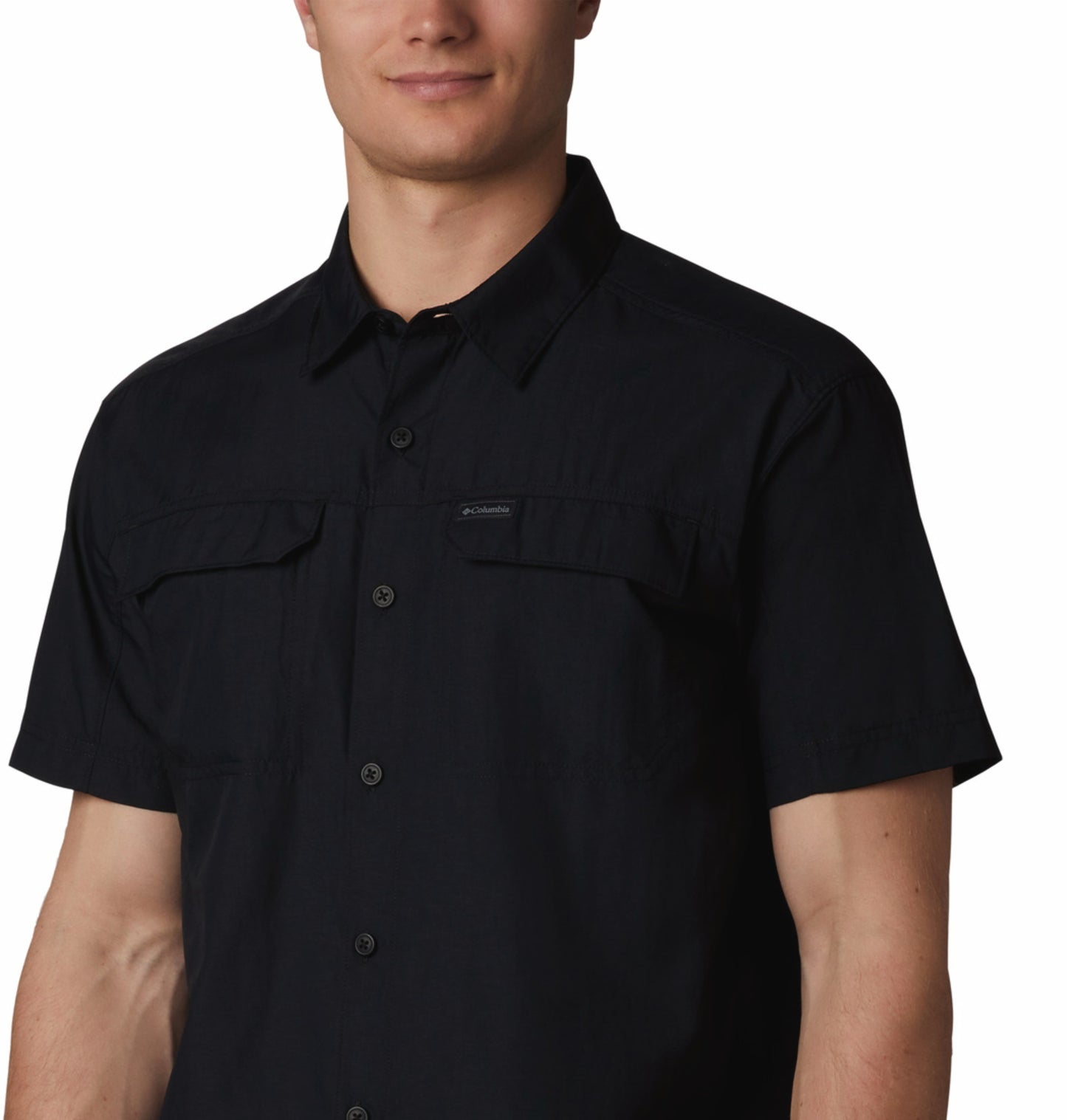 Columbia Men Black Omni-Shade Silver Ridge 2.0 Short Sleeve Shirt