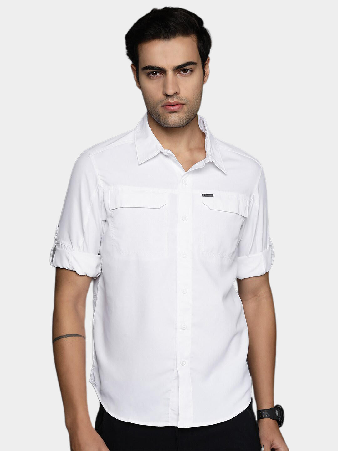 Columbia Men White Silver Ridge2.0 Long Sleeve Shirt
