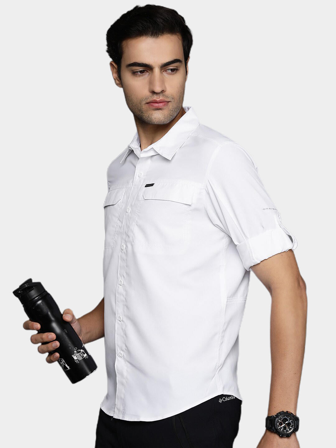 Columbia Men White Silver Ridge2.0 Long Sleeve Shirt