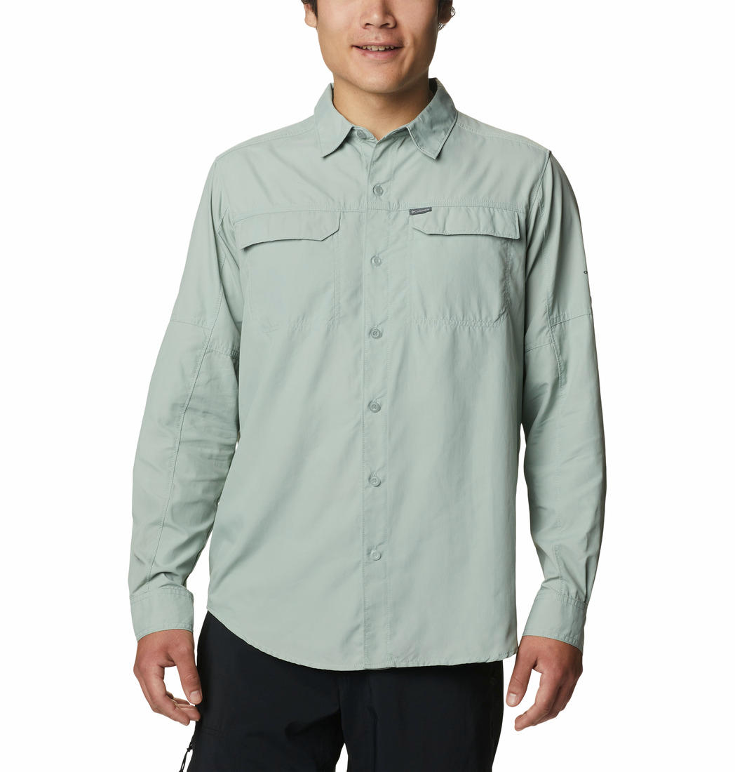 Columbia Men Green Silver Ridge2.0 Long Sleeve Shirt (Sun Protection)
