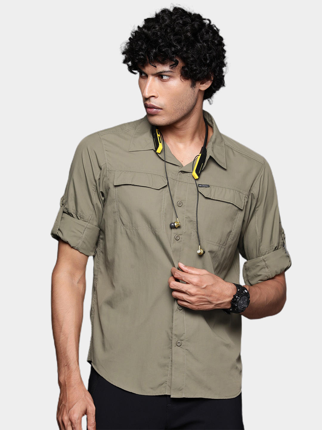 Columbia Men Green Silver Ridge2.0 Long Sleeve Shirt