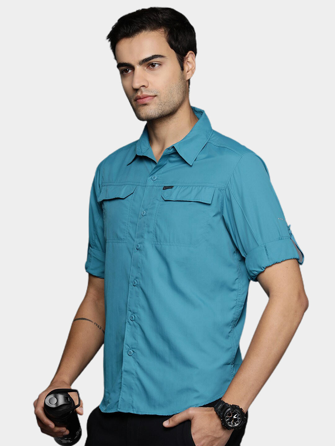Columbia Men Blue Silver Ridge2.0 Long Sleeve Shirt