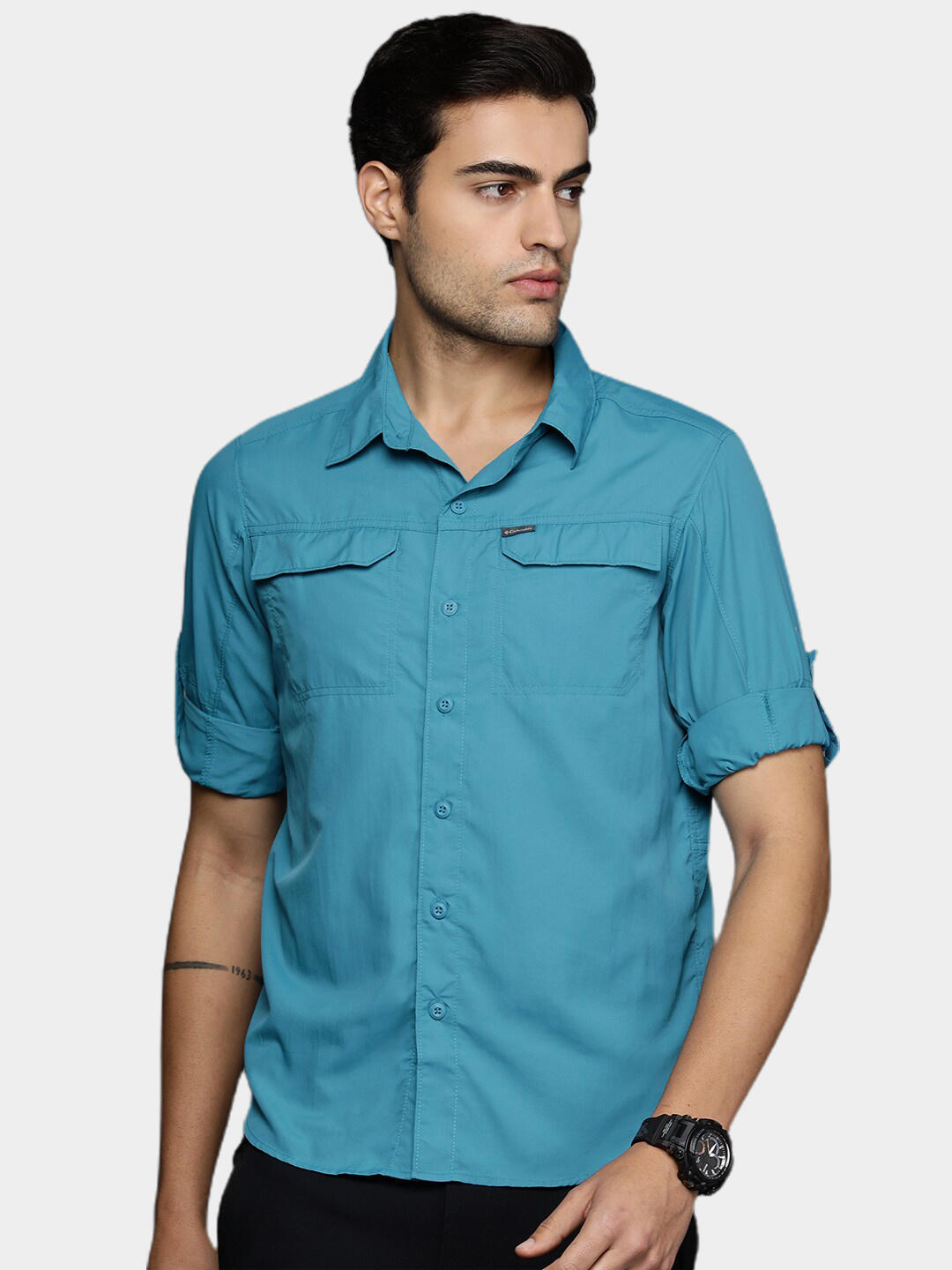 Columbia Men Blue Silver Ridge2.0 Long Sleeve Shirt
