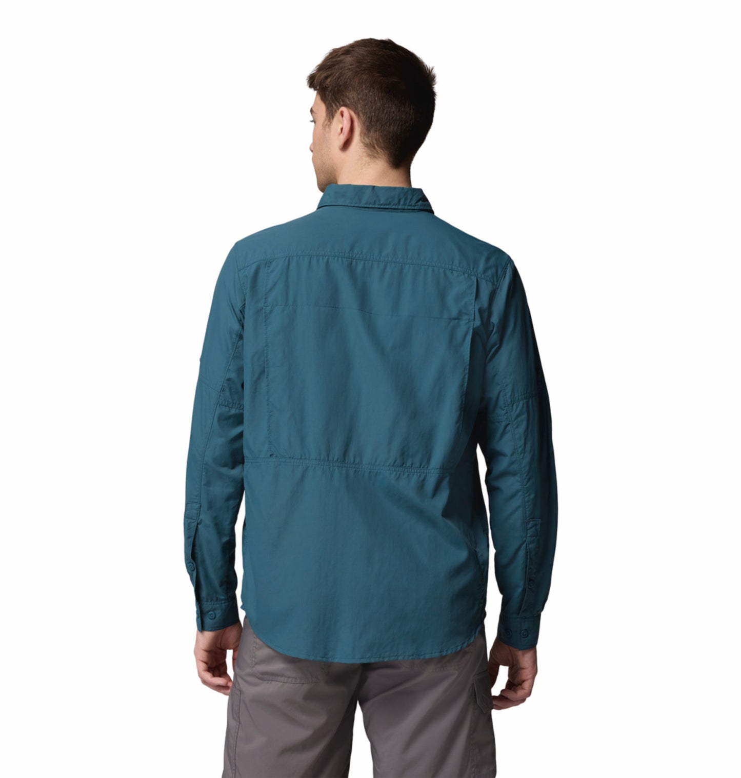 Columbia Men Teal OmniShade UPF 50 Silver Ridge 2.0 Long Sleeve Shirt
