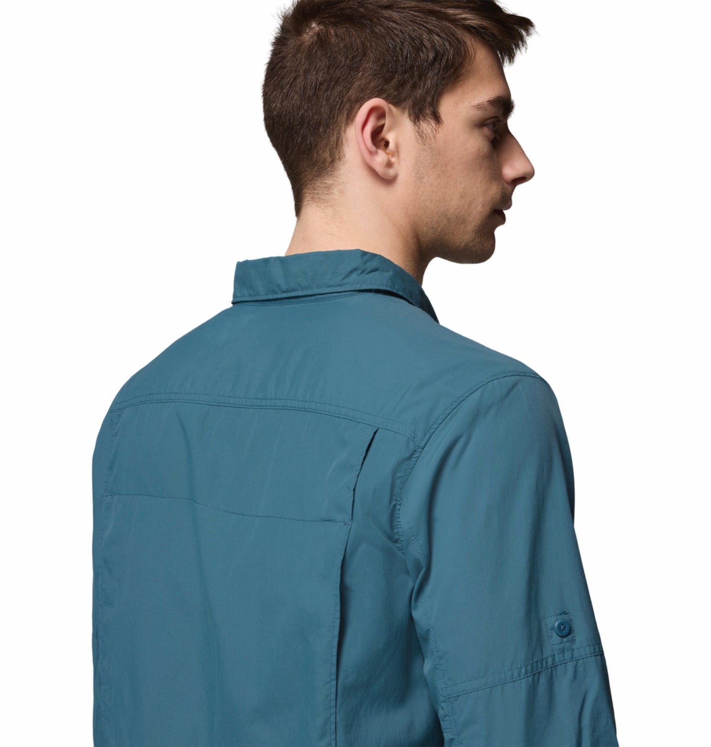 Columbia Men Teal OmniShade UPF 50 Silver Ridge 2.0 Long Sleeve Shirt
