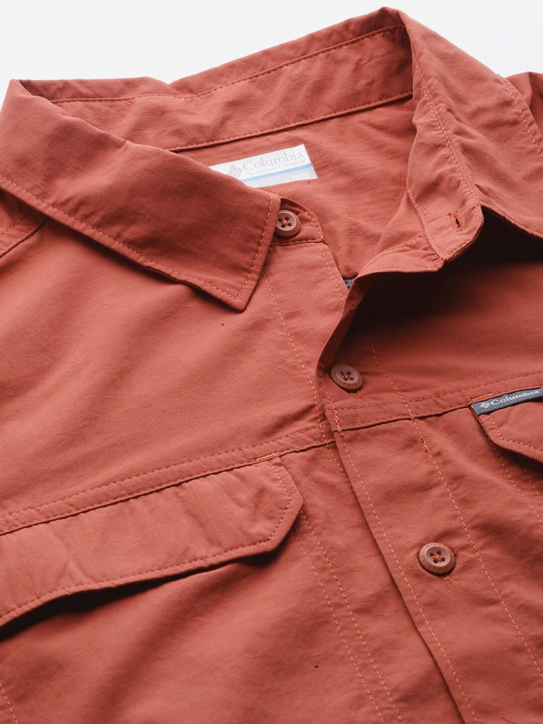 Columbia Men Orange Silver Ridge2.0 Long Sleeve Shirt