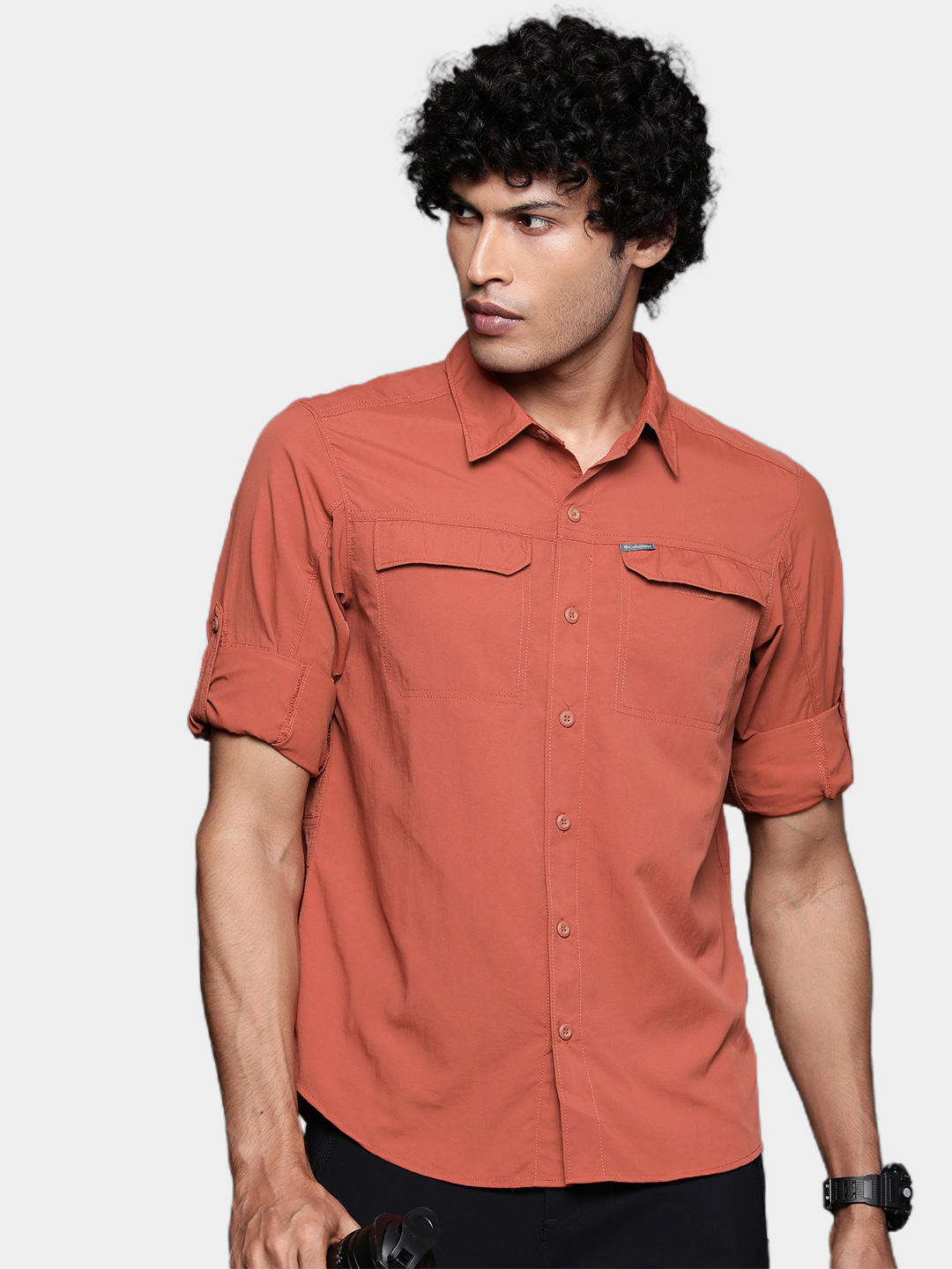Columbia Men Orange Silver Ridge2.0 Long Sleeve Shirt