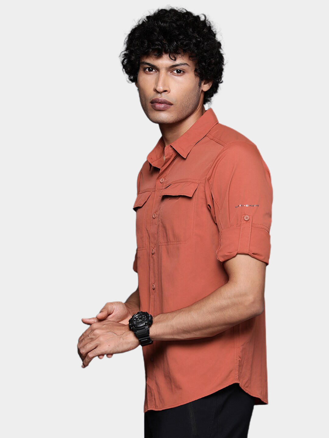Columbia Men Orange Silver Ridge2.0 Long Sleeve Shirt