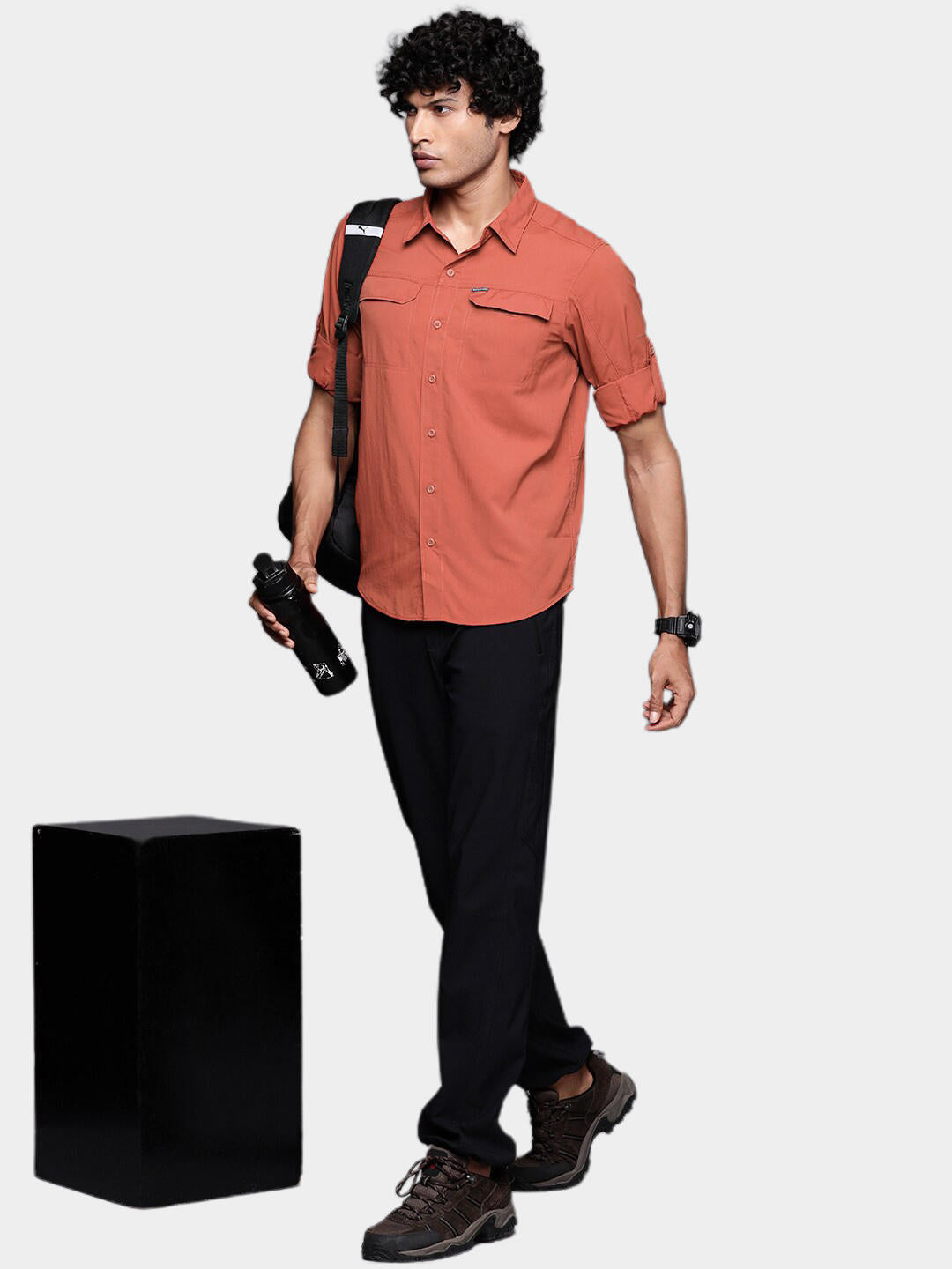 Columbia Men Orange Silver Ridge2.0 Long Sleeve Shirt