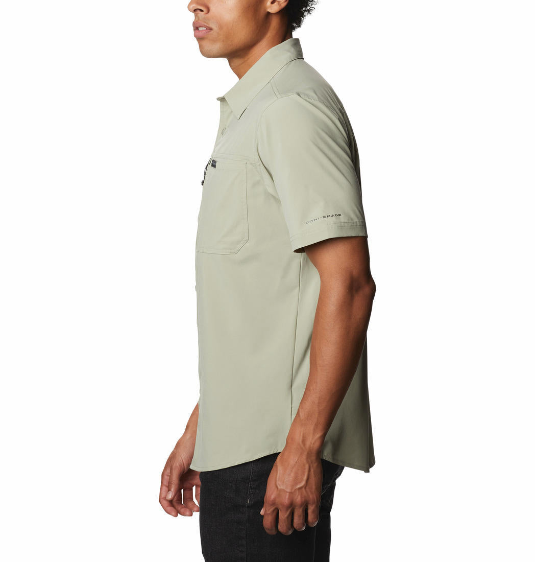 Columbia Men Green Triple Canyon Solid Short Sleeve II (Sun Protection)